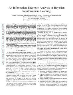 An Information-Theoretic Analysis of Bayesian Reinforcement Learning