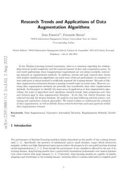 Research Trends and Applications of Data Augmentation Algorithms