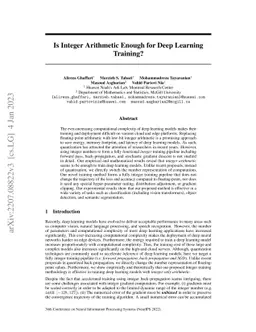 Is Integer Arithmetic Enough for Deep Learning Training?