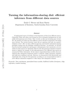 Turning the information-sharing dial: efficient inference from different
  data sources