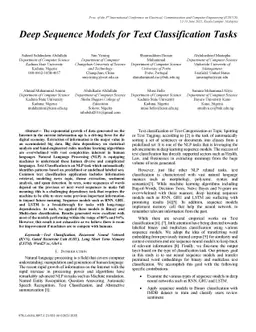 Deep Sequence Models for Text Classification Tasks