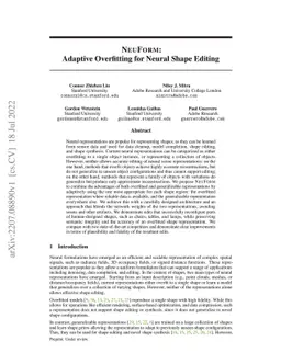 NeuForm: Adaptive Overfitting for Neural Shape Editing