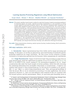 Learning Sparsity-Promoting Regularizers using Bilevel Optimization