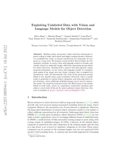 Exploiting Unlabeled Data with Vision and Language Models for Object
  Detection