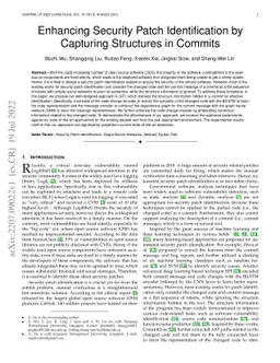 Enhancing Security Patch Identification by Capturing Structures in
  Commits