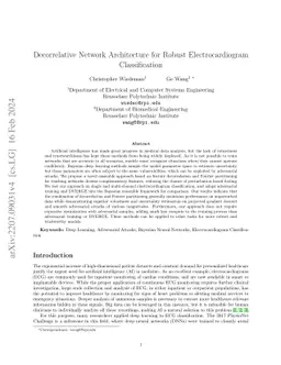 Decorrelative Network Architecture for Robust Electrocardiogram
  Classification