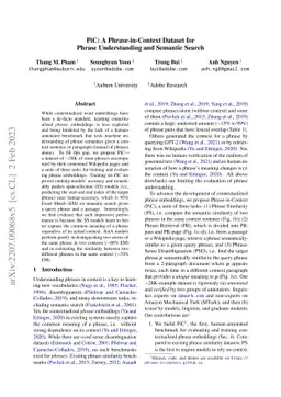 PiC: A Phrase-in-Context Dataset for Phrase Understanding and Semantic
  Search