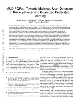 MUD-PQFed: Towards Malicious User Detection in Privacy-Preserving
  Quantized Federated Learning