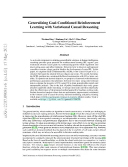 Generalizing Goal-Conditioned Reinforcement Learning with Variational
  Causal Reasoning