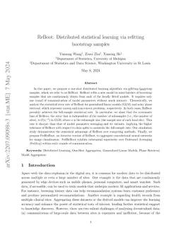 ReBoot: Distributed statistical learning via refitting bootstrap samples