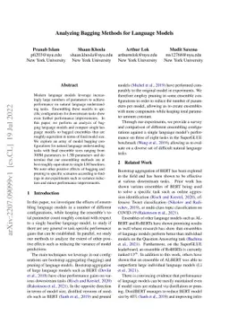 Analyzing Bagging Methods for Language Models