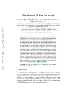 What Matters for 3D Scene Flow Network