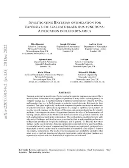 Investigating Bayesian optimization for expensive-to-evaluate black box
  functions: Application in fluid dynamics