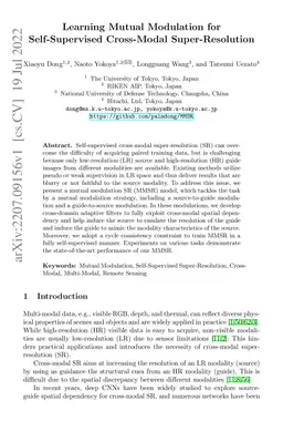 Learning Mutual Modulation for Self-Supervised Cross-Modal
  Super-Resolution