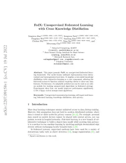 FedX: Unsupervised Federated Learning with Cross Knowledge Distillation