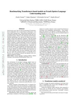 Benchmarking Transformers-based models on French Spoken Language
  Understanding tasks