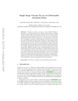Single Stage Virtual Try-on via Deformable Attention Flows