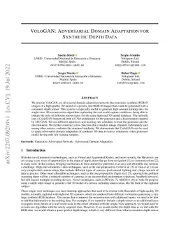 VoloGAN: Adversarial Domain Adaptation for Synthetic Depth Data