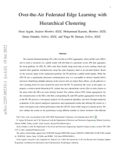 Over-the-Air Federated Edge Learning with Hierarchical Clustering