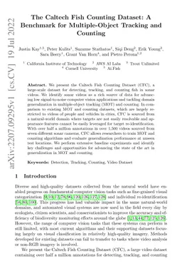 The Caltech Fish Counting Dataset: A Benchmark for Multiple-Object
  Tracking and Counting