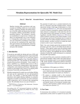 Metadata Representations for Queryable ML Model Zoos