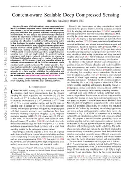 Content-aware Scalable Deep Compressed Sensing