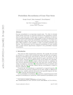 Probabilistic Reconciliation of Count Time Series