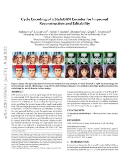 Cycle Encoding of a StyleGAN Encoder for Improved Reconstruction and
  Editability