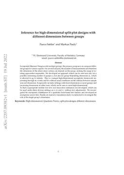 Inference for high-dimensional split-plot designs with different
  dimensions between groups