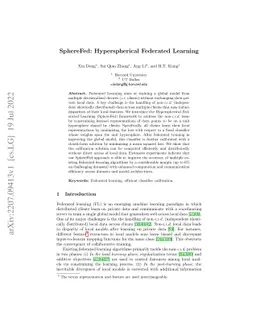 SphereFed: Hyperspherical Federated Learning