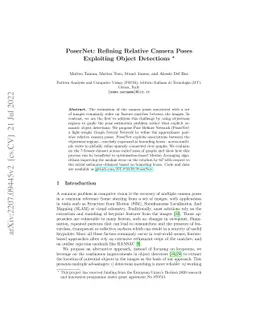 PoserNet: Refining Relative Camera Poses Exploiting Object Detections
