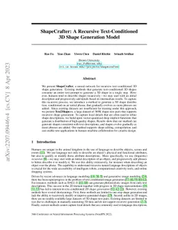 ShapeCrafter: A Recursive Text-Conditioned 3D Shape Generation Model