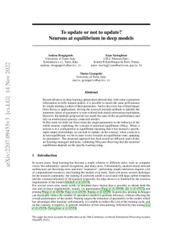 To update or not to update? Neurons at equilibrium in deep models