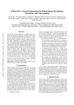 ESPnet-SE++: Speech Enhancement for Robust Speech Recognition,
  Translation, and Understanding