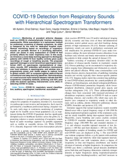 COVID-19 Detection from Respiratory Sounds with Hierarchical Spectrogram
  Transformers