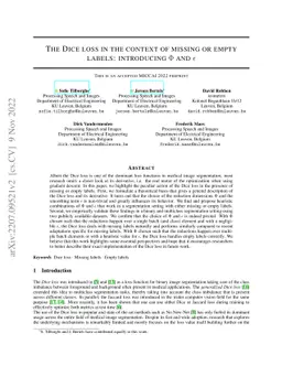 The Dice loss in the context of missing or empty labels: Introducing
  $Φ$ and $ε$