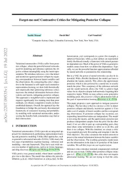 Forget-me-not! Contrastive Critics for Mitigating Posterior Collapse