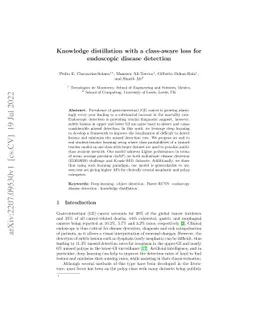 Knowledge distillation with a class-aware loss for endoscopic disease
  detection