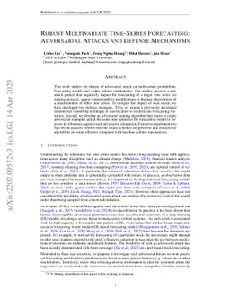 Robust Multivariate Time-Series Forecasting: Adversarial Attacks and
  Defense Mechanisms