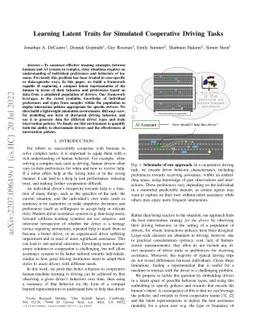 Learning Latent Traits for Simulated Cooperative Driving Tasks