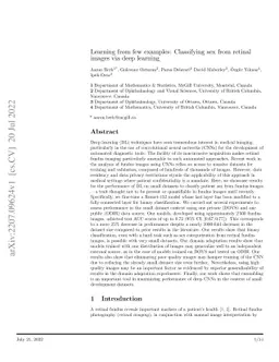Learning from few examples: Classifying sex from retinal images via deep
  learning