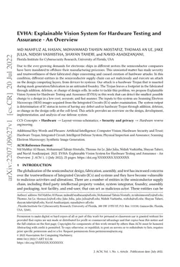 EVHA: Explainable Vision System for Hardware Testing and Assurance -- An
  Overview