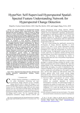 HyperNet: Self-Supervised Hyperspectral Spatial-Spectral Feature
  Understanding Network for Hyperspectral Change Detection