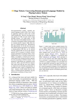 Doge Tickets: Uncovering Domain-general Language Models by Playing
  Lottery Tickets