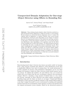 Unsupervised Domain Adaptation for One-stage Object Detector using
  Offsets to Bounding Box