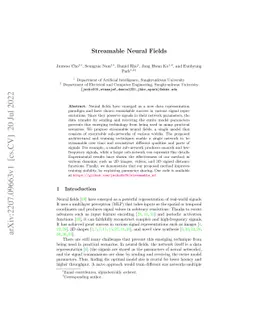 Streamable Neural Fields