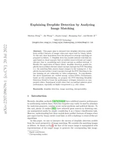 Explaining Deepfake Detection by Analysing Image Matching