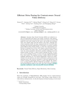 Efficient Meta-Tuning for Content-aware Neural Video Delivery