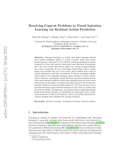 Resolving Copycat Problems in Visual Imitation Learning via Residual
  Action Prediction