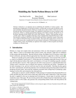 Modelling the Turtle Python library in CSP